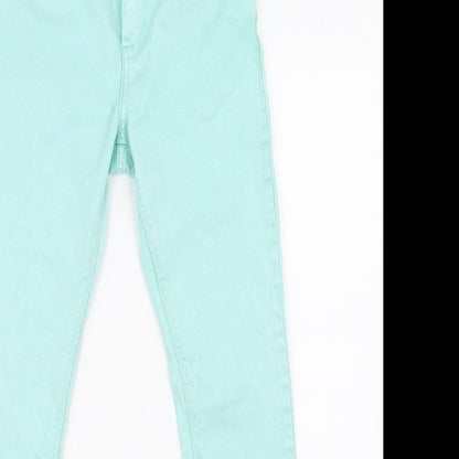 Topshop Womens Green  Denim Skinny Jeans Size 28 in L30 in