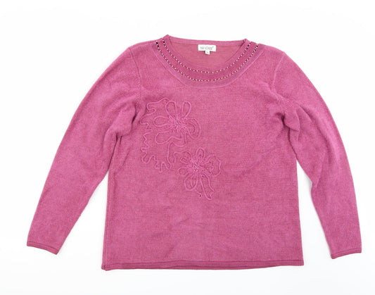 Fay Louise Womens Purple   Pullover Jumper Size L