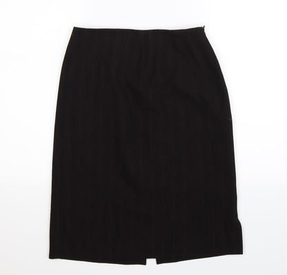 Joan Stephen Womens Black Striped Knit Straight & Pencil Skirt Size 6