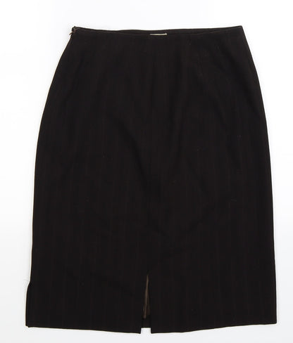 Joan Stephen Womens Black Striped Knit Straight & Pencil Skirt Size 6