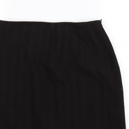 Joan Stephen Womens Black Striped Knit Straight & Pencil Skirt Size 6