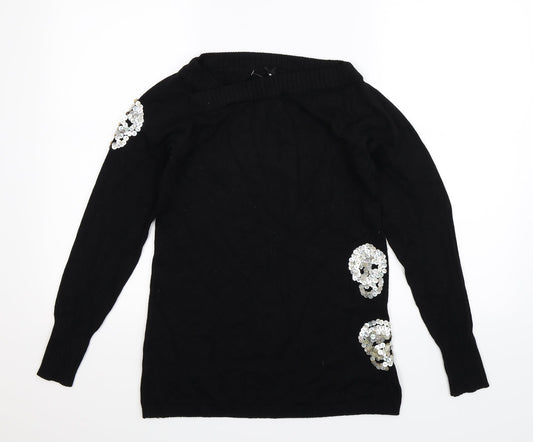 Cubus Womens Black  Knit Pullover Jumper Size M