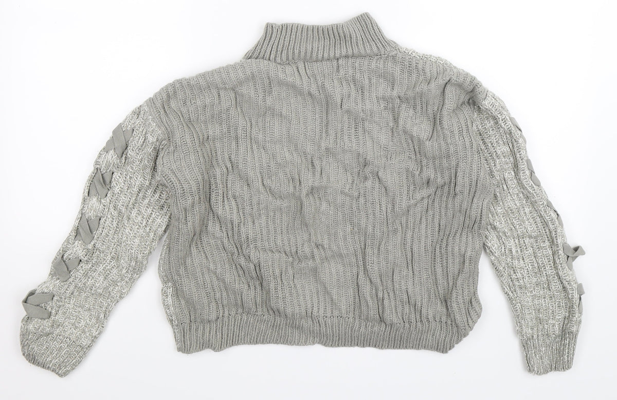 Papaya Womens Grey  Knit Pullover Jumper Size S