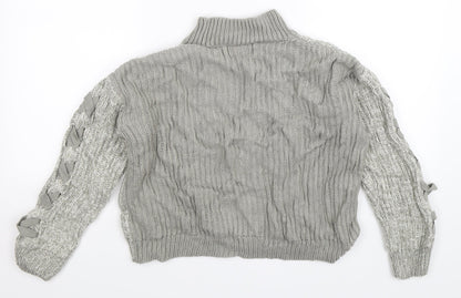 Papaya Womens Grey  Knit Pullover Jumper Size S