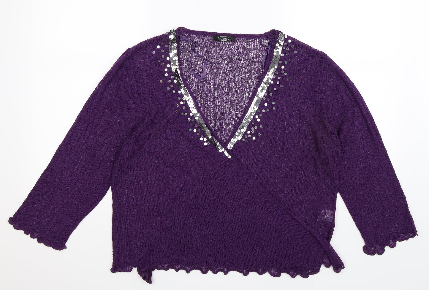 BM Womens Purple  Knit Cardigan Jumper Size XL