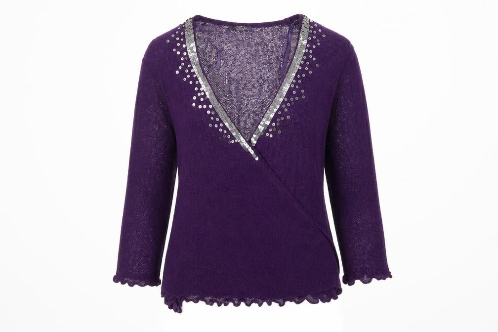 Bonmarché Womens Purple Knit Cardigan Jumper Size XL