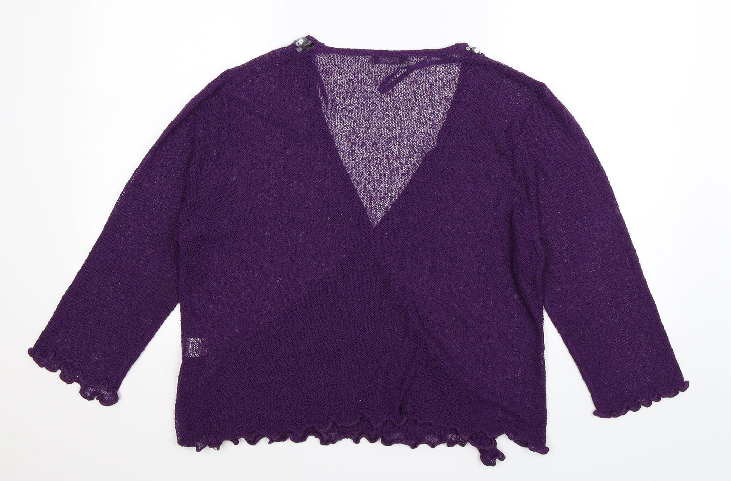 BM Womens Purple  Knit Cardigan Jumper Size XL
