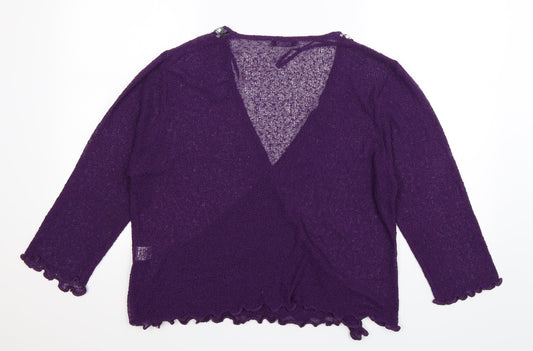 BM Womens Purple  Knit Cardigan Jumper Size XL