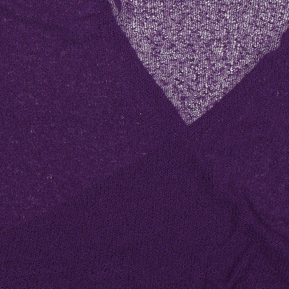 BM Womens Purple  Knit Cardigan Jumper Size XL