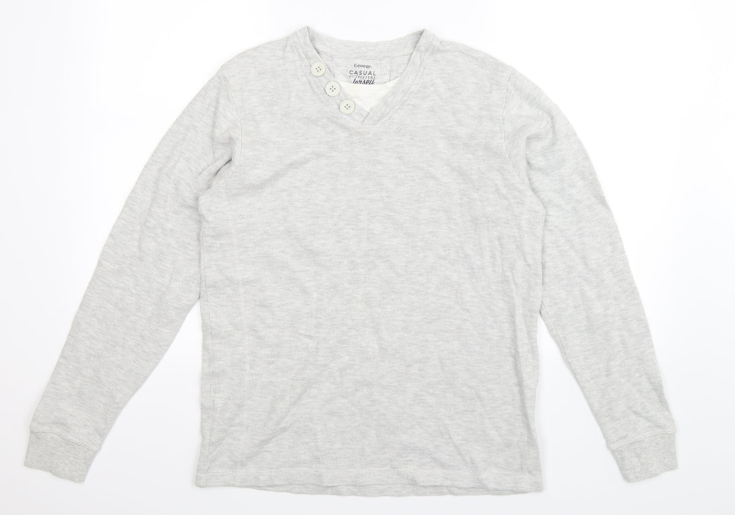 George Mens Grey  Knit Pullover Jumper Size S