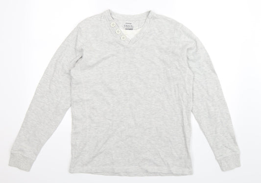 George Mens Grey  Knit Pullover Jumper Size S