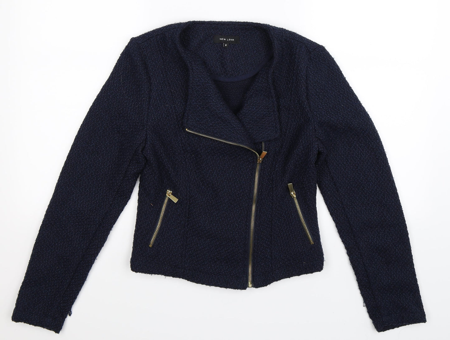 New Look Womens Blue  Knit Jacket Coatigan Size 8