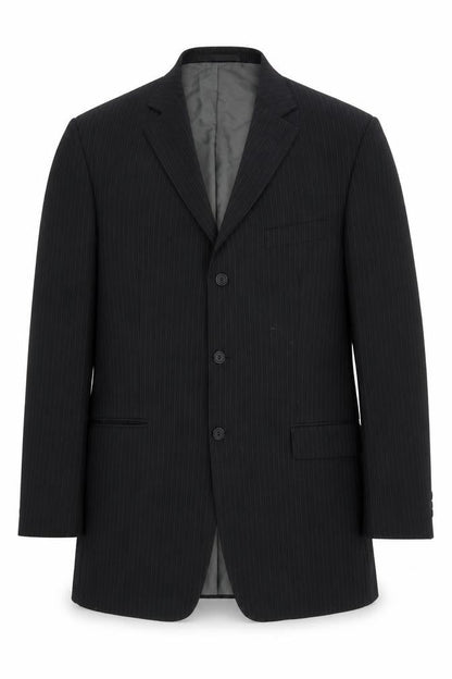 Marks & Spencer Mens Black Striped  Jacket Suit Jacket Size 44