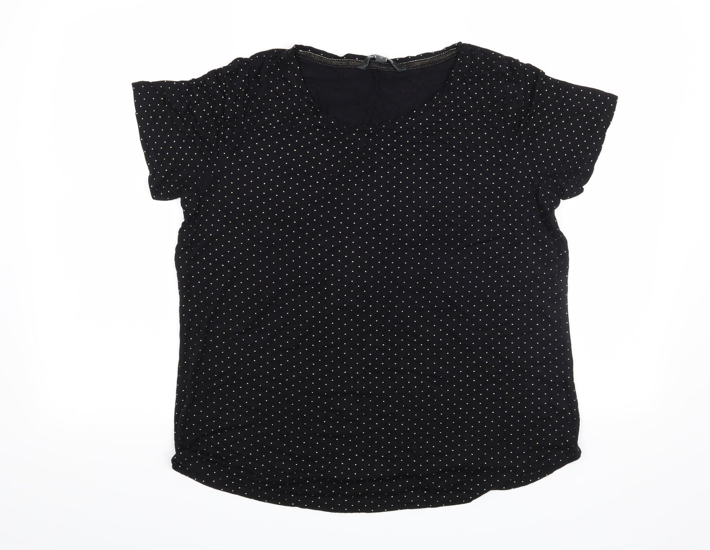 Womens UK Size 12 Bonmarché Black Basic T-Shirt