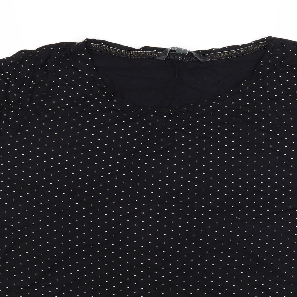 Womens UK Size 12 Bonmarché Black Basic T-Shirt