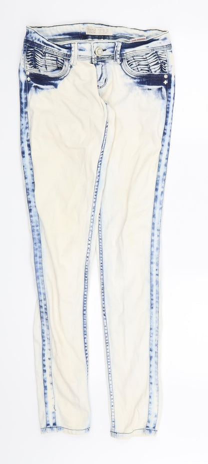 Womens UK Size 6 Preworn Regular Fit Skinny Beige Jeans