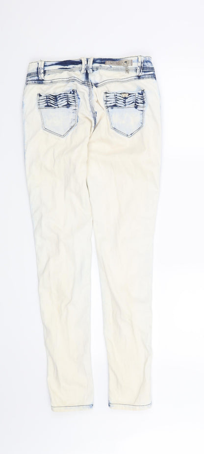Womens UK Size 6 Preworn Regular Fit Skinny Beige Jeans