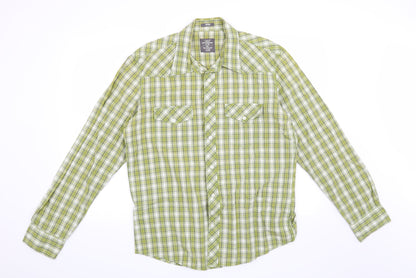 Mens UK Size L H&M Green  Button-Up Long Sleeve Casual Shirt