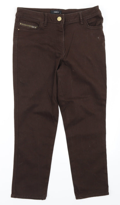 M&Co Womens Brown   Straight Jeans Size 8 L22 in