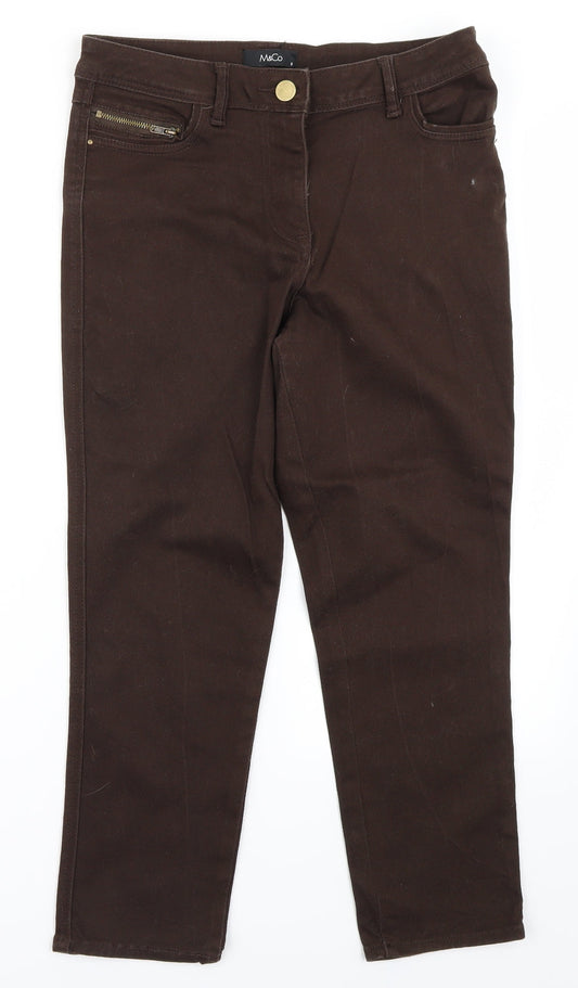M&Co Womens Brown   Straight Jeans Size 8 L22 in