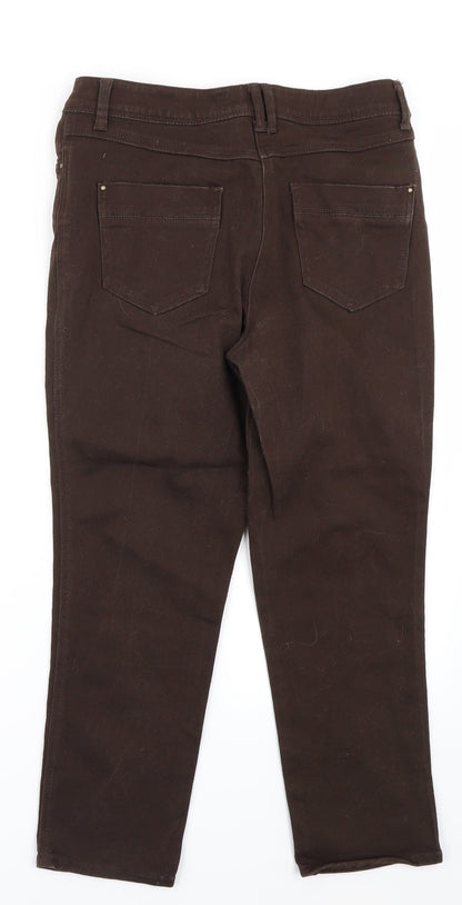 M&Co Womens Brown   Straight Jeans Size 8 L22 in