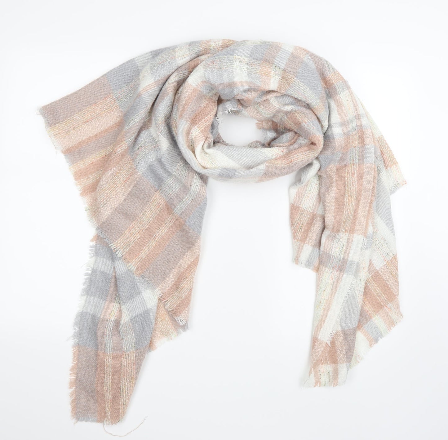 F&F Womens Multicoloured Check Knit  Scarf