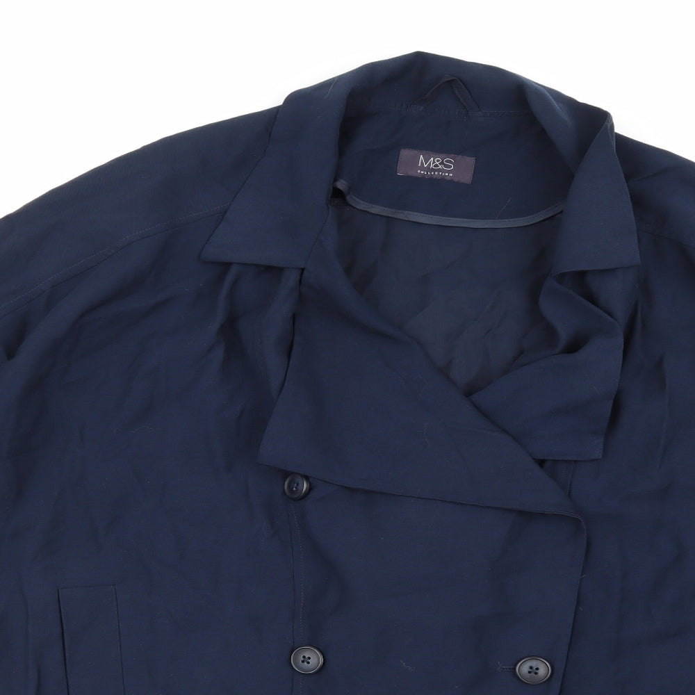 Womens UK Size 14 Marks and Spencer Blue Pea Coat