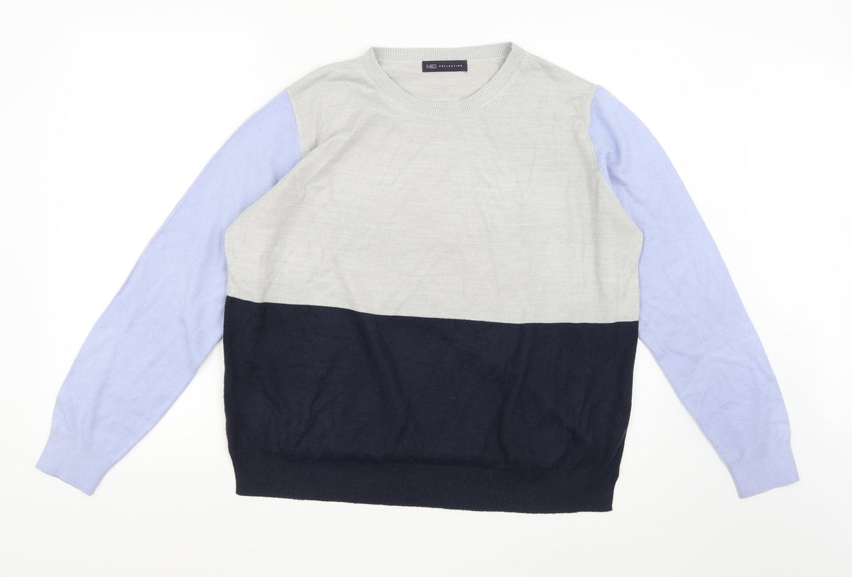 Marks & Spencer Womens Blue  Knit Pullover Jumper Size 16
