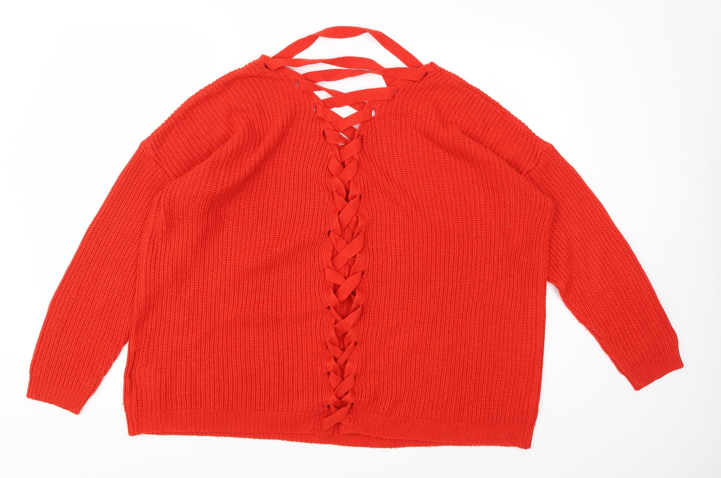 CAPSULE Womens Red  Knit Pullover Jumper Size 18