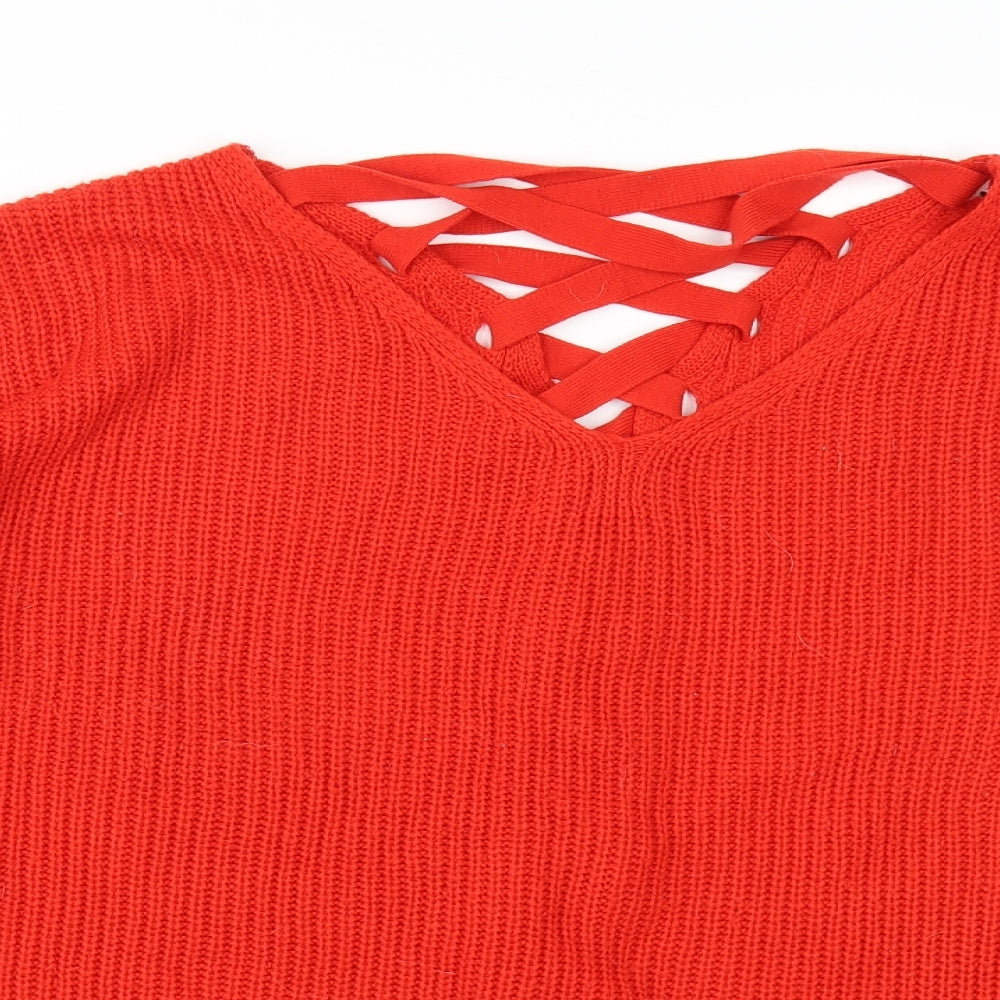 CAPSULE Womens Red  Knit Pullover Jumper Size 18