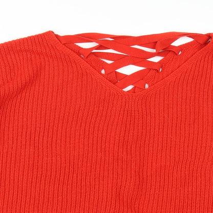 CAPSULE Womens Red  Knit Pullover Jumper Size 18
