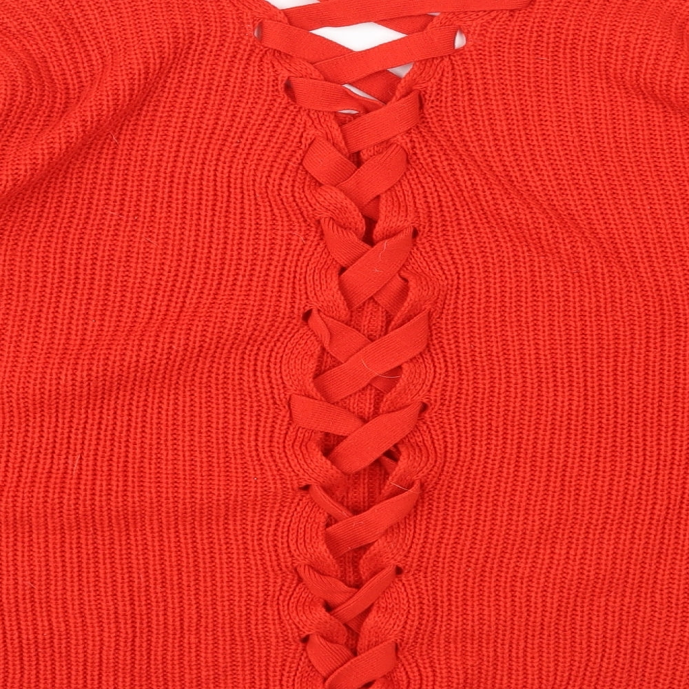CAPSULE Womens Red  Knit Pullover Jumper Size 18