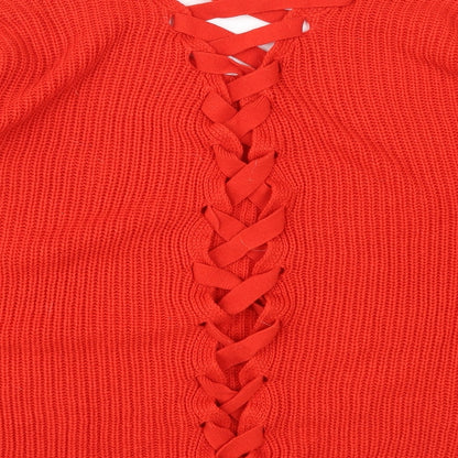 CAPSULE Womens Red  Knit Pullover Jumper Size 18