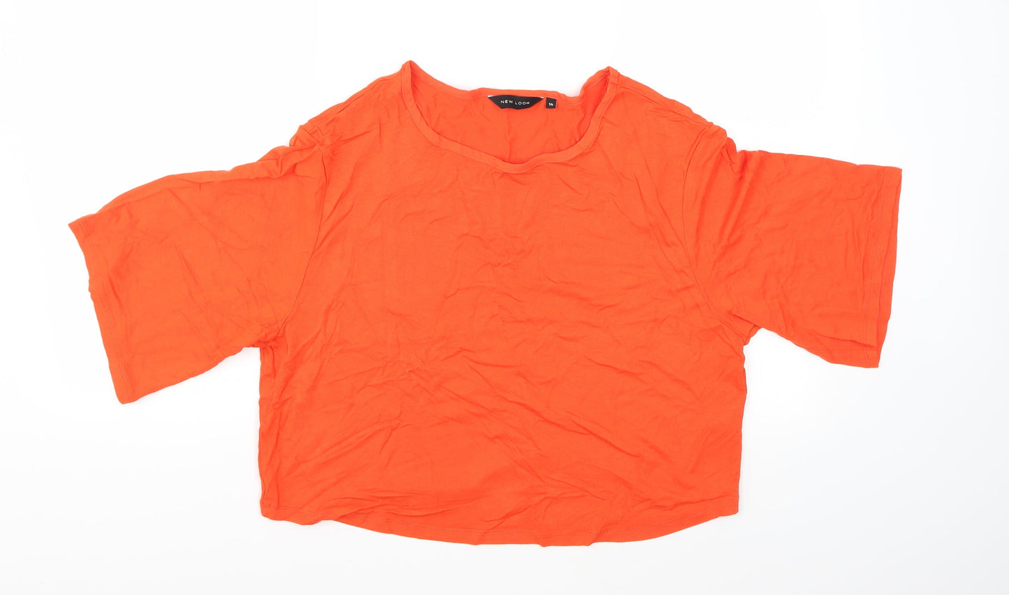 Womens UK Size 14 New Look Orange Cropped T-Shirt