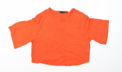 Womens UK Size 14 New Look Orange Cropped T-Shirt