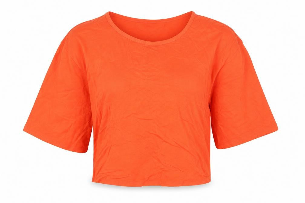 Womens UK Size 14 New Look Orange Cropped T-Shirt