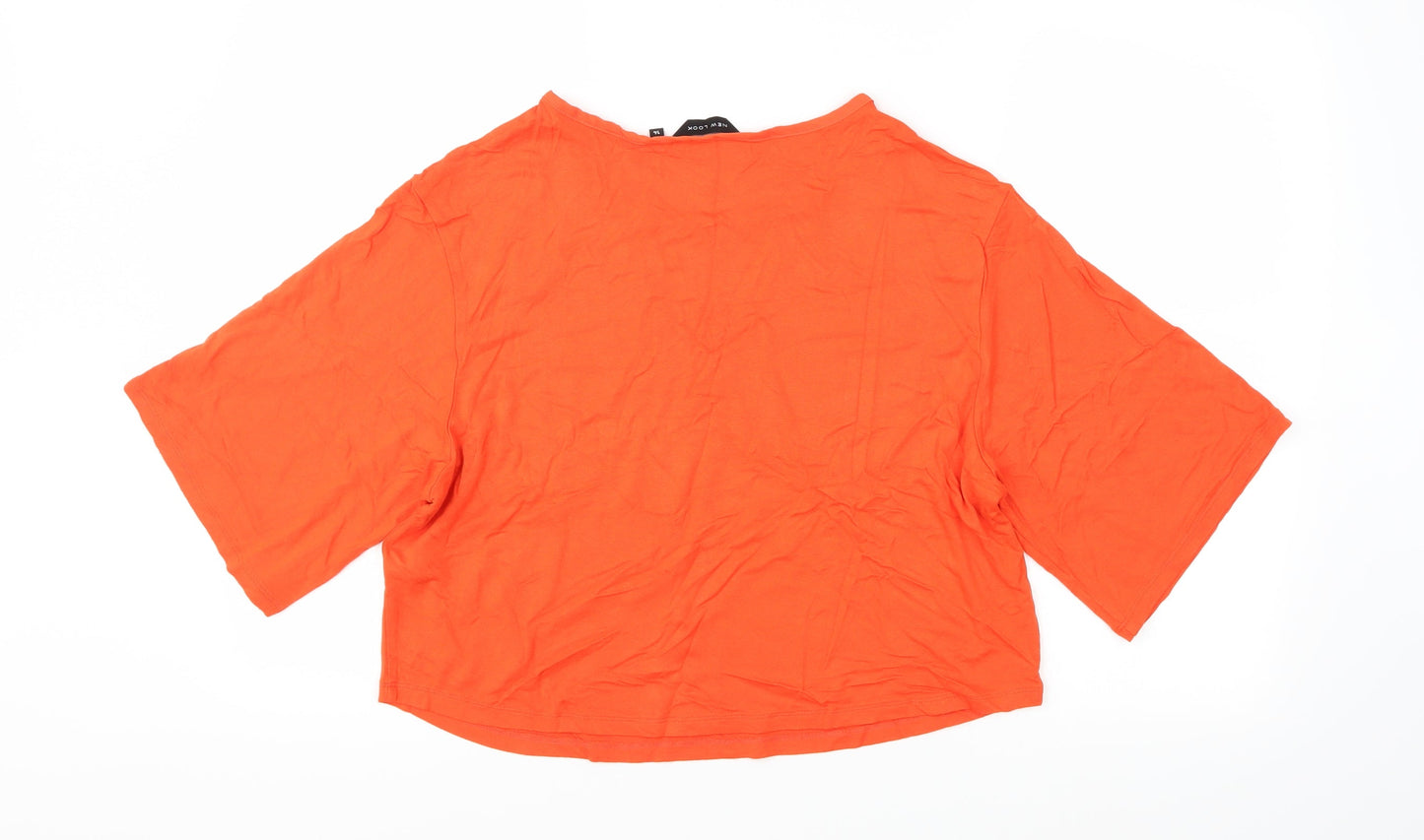 Womens UK Size 14 New Look Orange Cropped T-Shirt