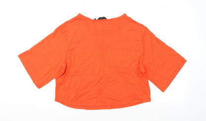 Womens UK Size 14 New Look Orange Cropped T-Shirt