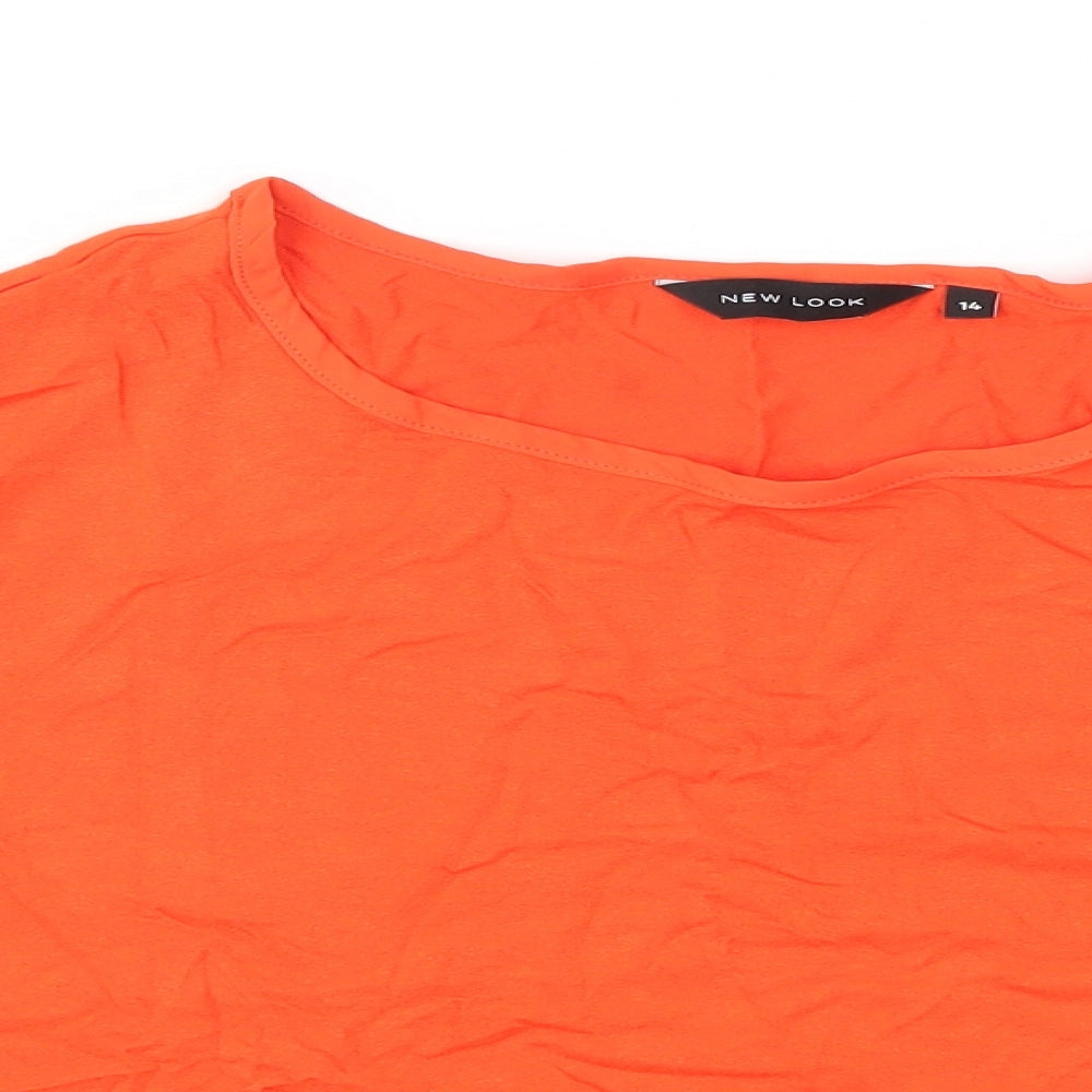 Womens UK Size 14 New Look Orange Cropped T-Shirt