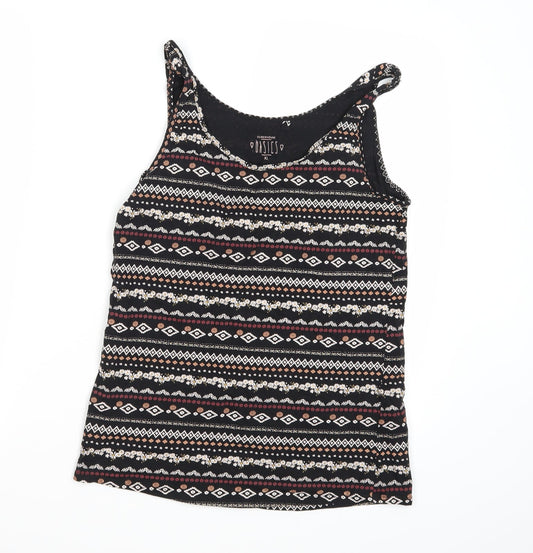 Clockhouse Womens Black Striped  Basic Tank Size XL