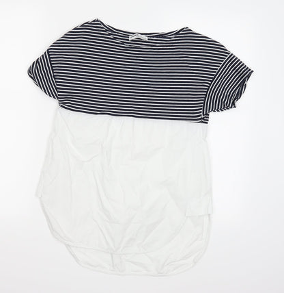 Womens UK Size S ZARA Blue Basic T-Shirt