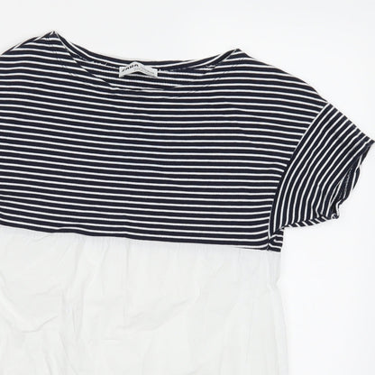 Womens UK Size S ZARA Blue Basic T-Shirt