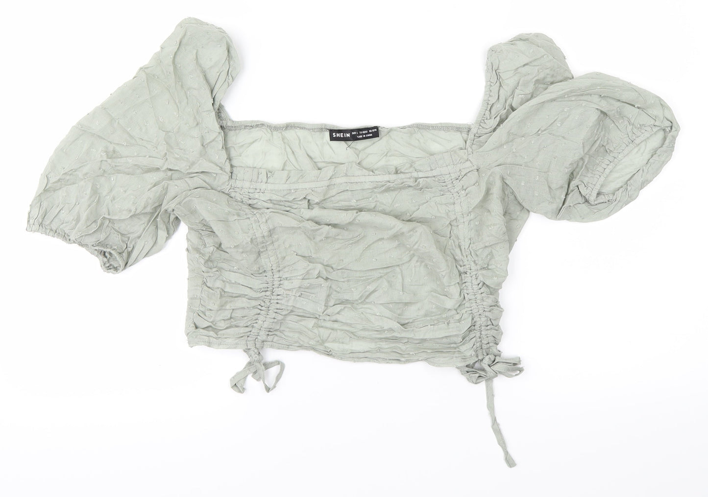 SheIn Womens Green   Cropped T-Shirt Size L