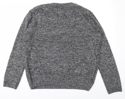 Topman Mens Grey  Knit Pullover Jumper Size S