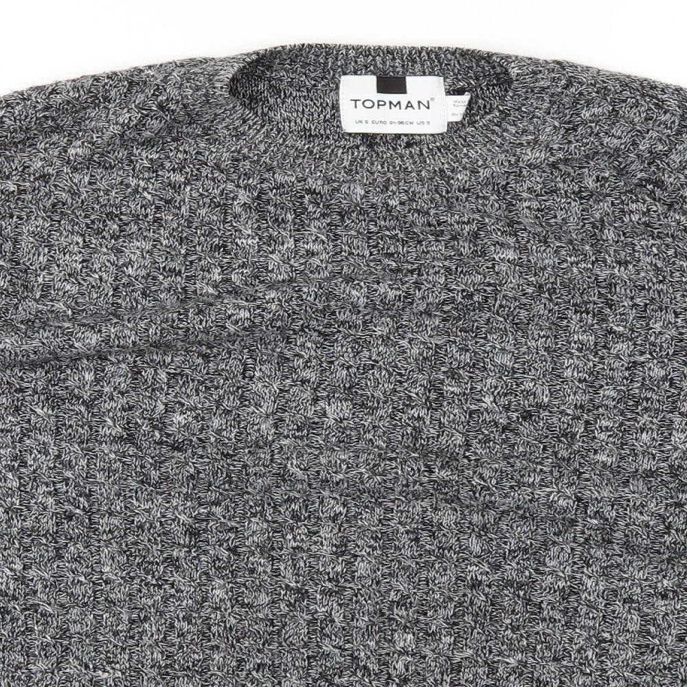 Topman Mens Grey  Knit Pullover Jumper Size S