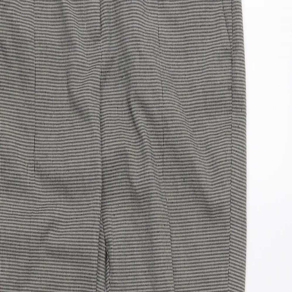 Mango Womens Grey Houndstooth  Cropped Trousers Size 8 L27 in