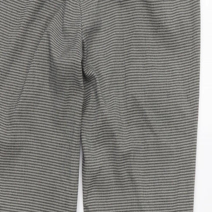 Mango Womens Grey Houndstooth  Cropped Trousers Size 8 L27 in