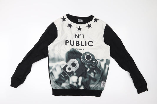 Blue Inc Mens Black   Pullover Jumper Size L