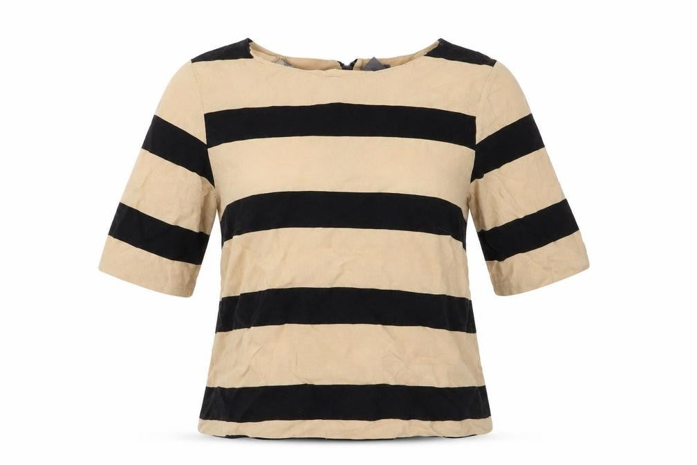 Vero Moda Womens Black Striped  Basic Blouse Size M