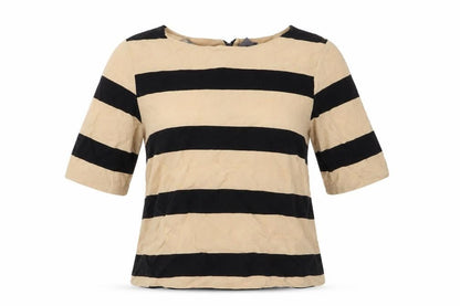 Vero Moda Womens Black Striped  Basic Blouse Size M